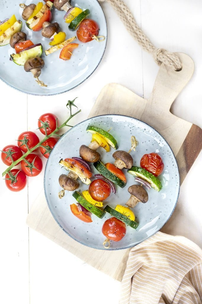 BBQ vegetarische kebab stick