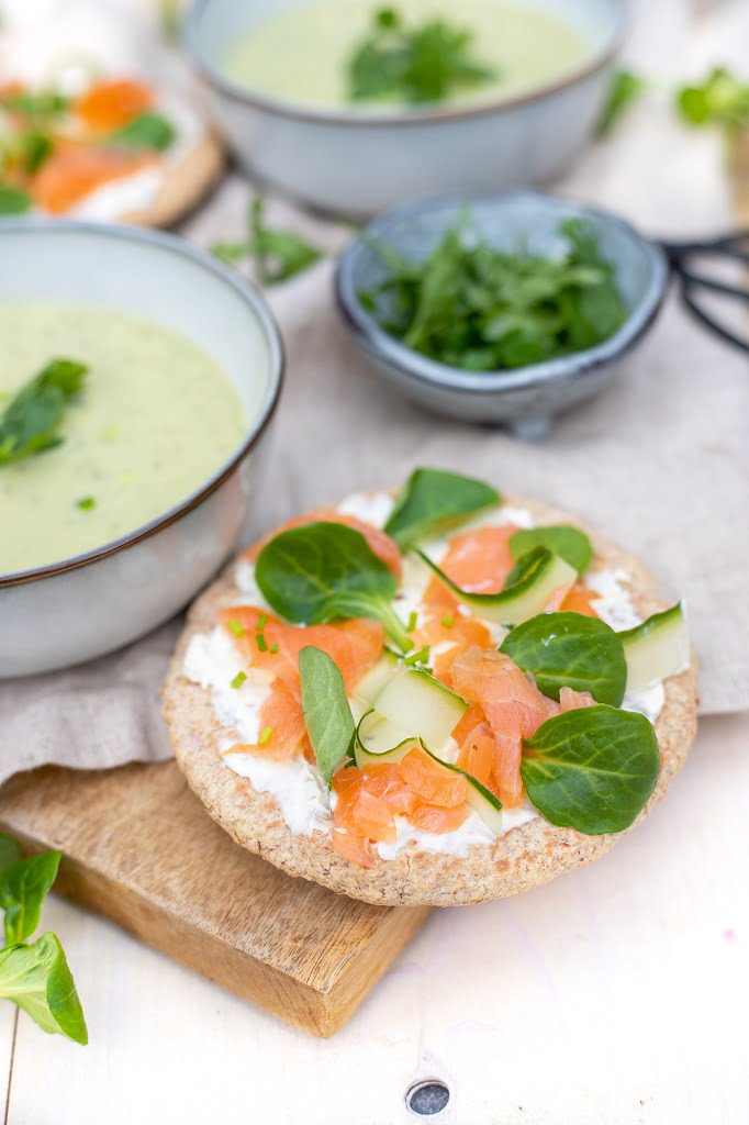 Courgette soep met zalm