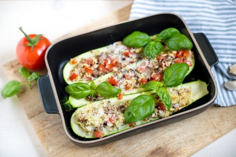 Gevulde courgette gezond vegetarisch