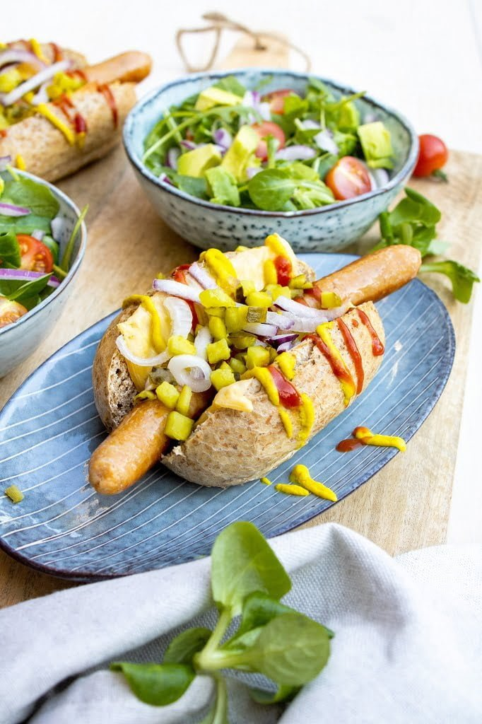 Gezond broodje hotdog