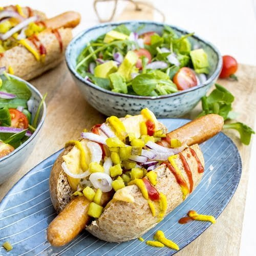 Gezond broodje hotdog
