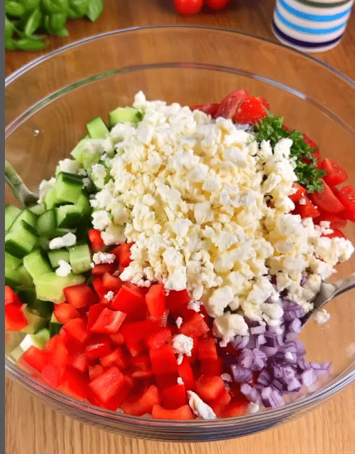 Griekse orzo salade