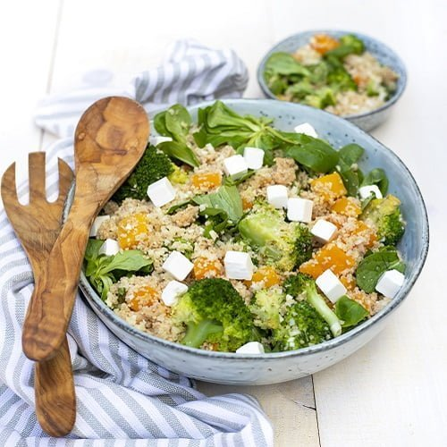 Marokkaanse couscous met kip pompoen en broccoli