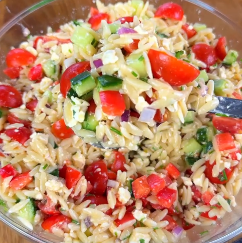 Orzo salade met feta