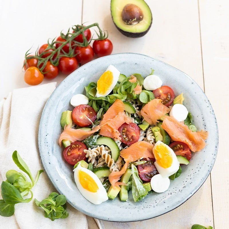 Pastasalade zalm