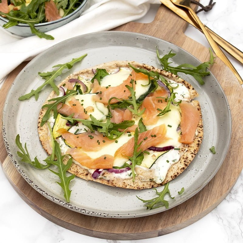 Pizza gerookte zalm