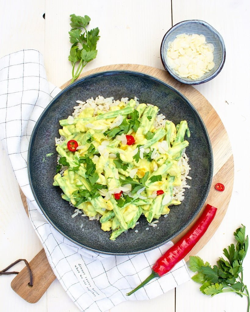 Recept vegetarische kip kerrie met rijst