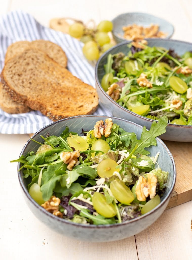 Salade druiven walnoten