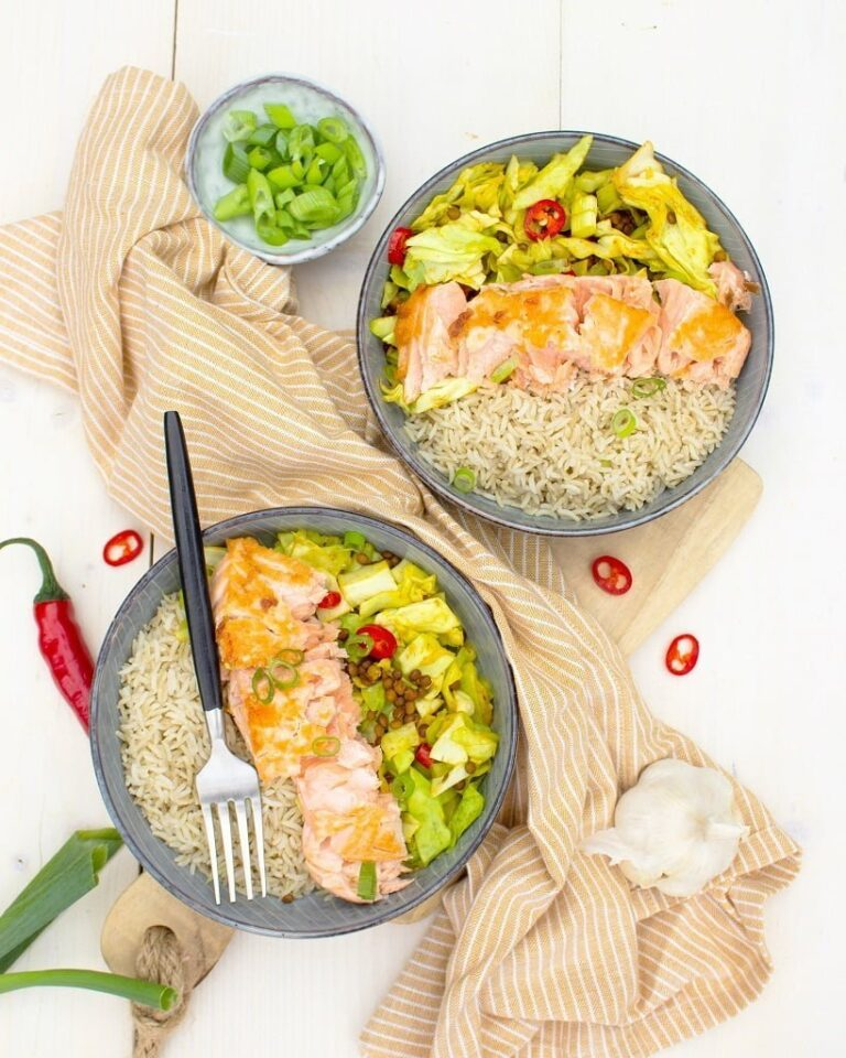 Zalm met rijst